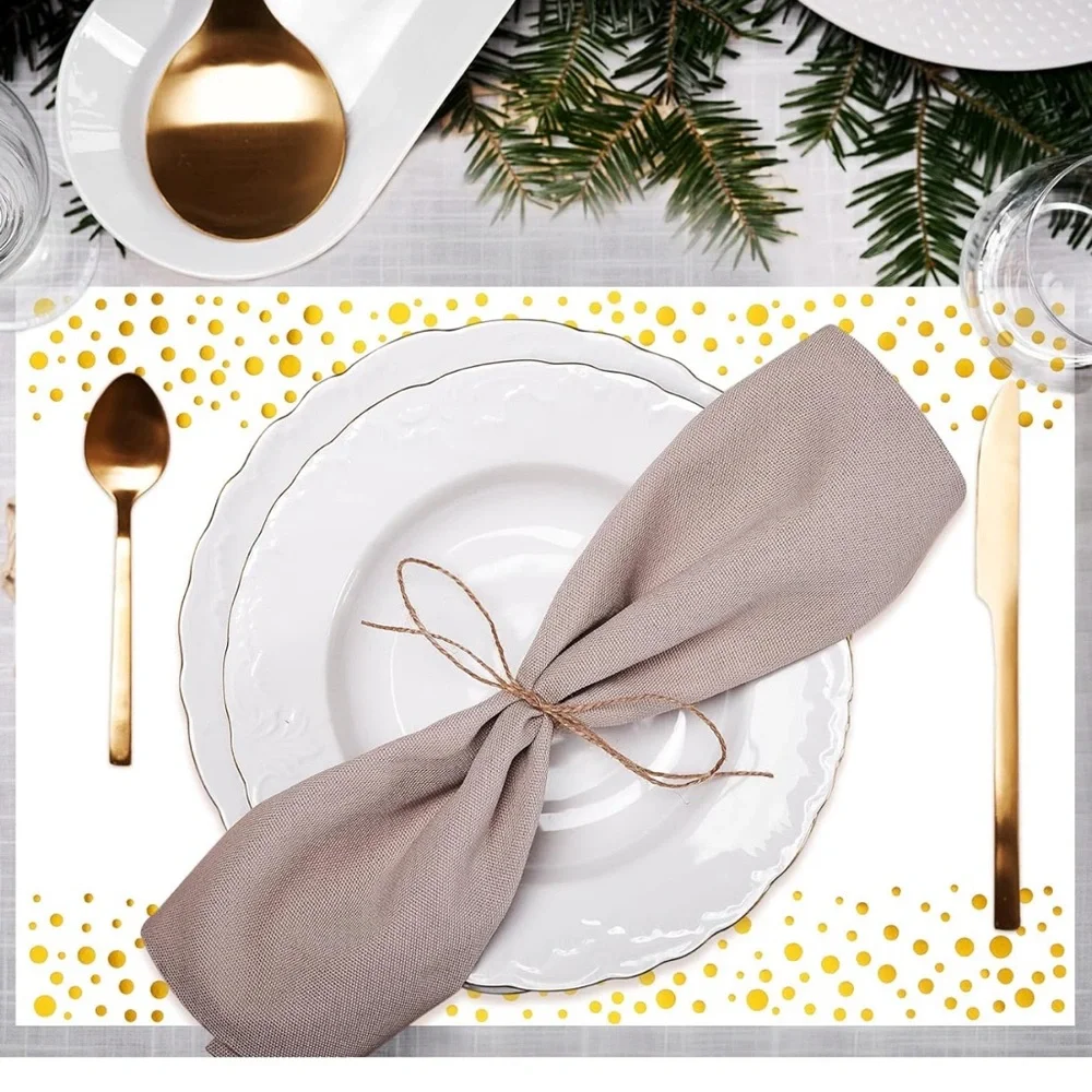 Telling 100 PCs gold papers mats for wedding, shower and birthday party